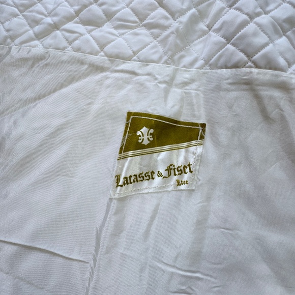 Vintage Mid Century Stroller baby blanket, felted cats appliqués - Picture 7 of 9